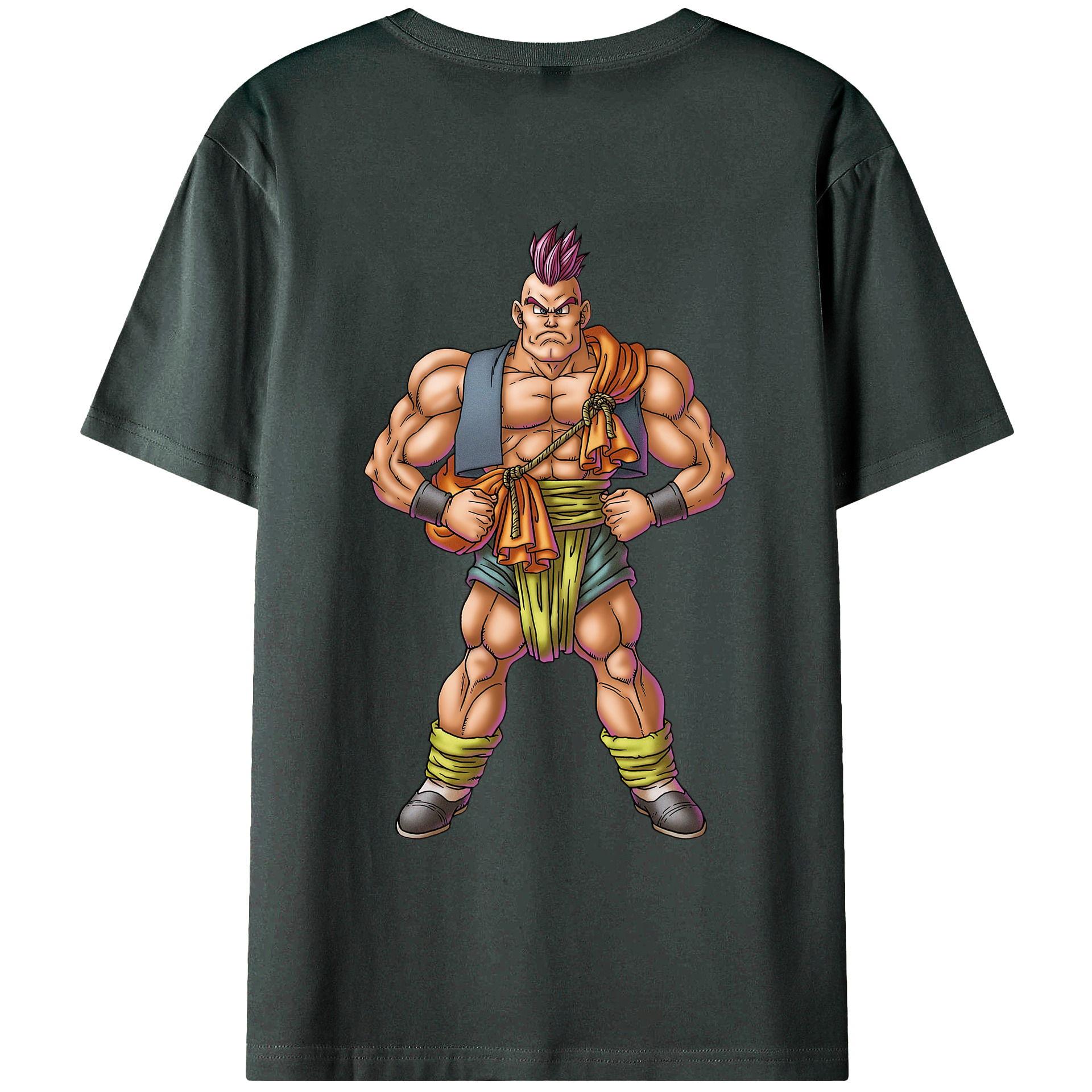 （画像用） ドラゴンクエスト Doragon Kuesuto Dragon Quest 綿100％ メンズ半袖Tシャツ（バックプリント） 通気性